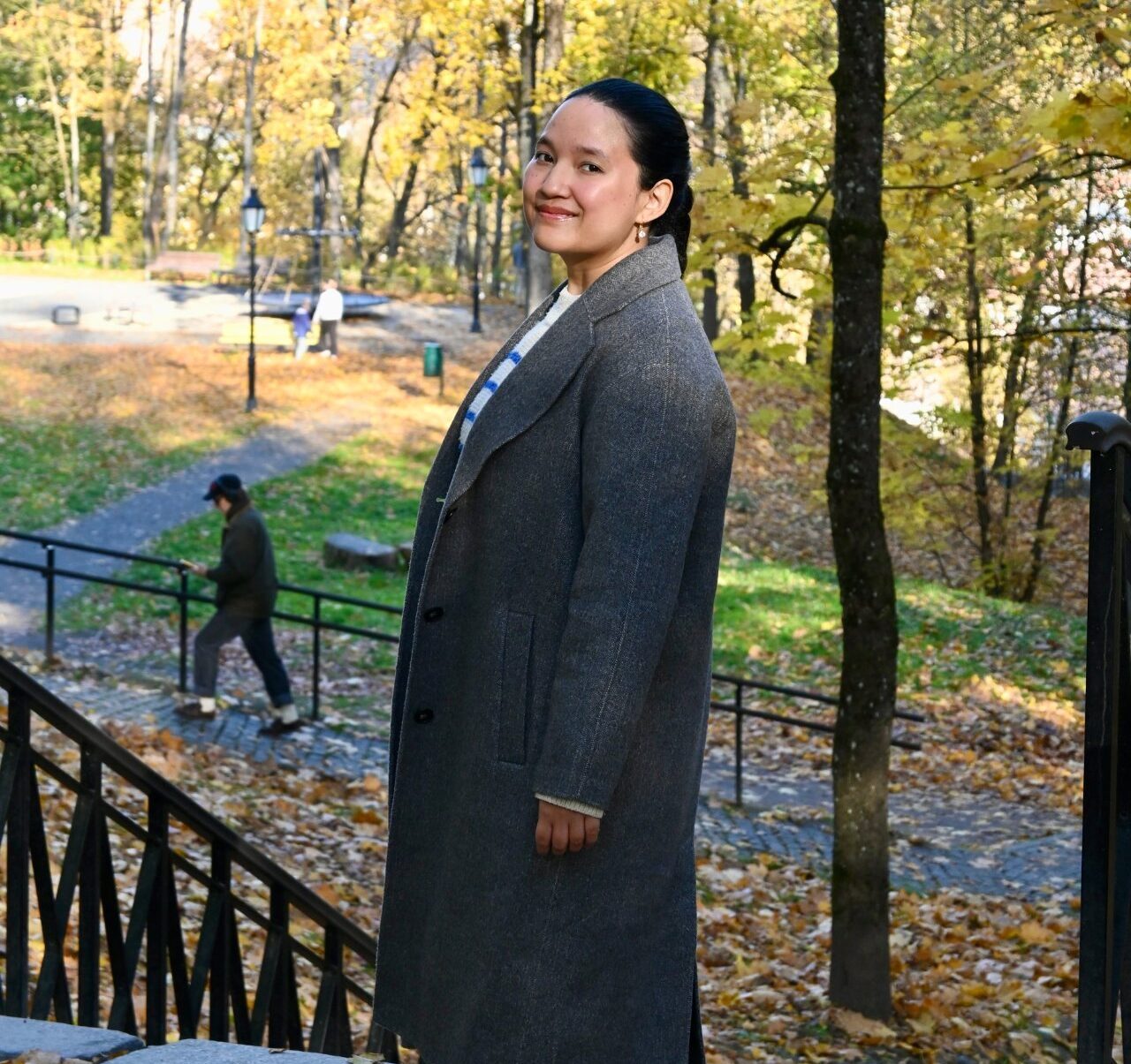 Evakordor Benson Diengdoh in an autumn park